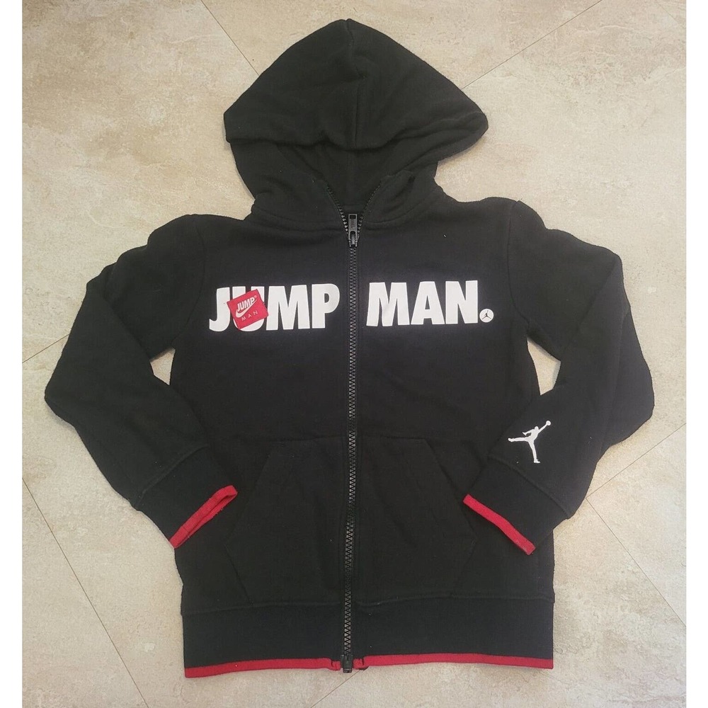 VTG Nike Air Jordan Boys 4-5 Years Kids Zip Jumpman Sweatshirt Hoodie Youth